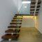 Modern Indoor Small Space Stairs Stainless Steel Wooden Straight Staircase