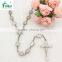 Oval shape metal beads rosary