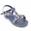 Barefoot low price ladies new design double golden buckles flat barefoot ankle sandals
