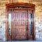 Round top arch mahogany double entry door