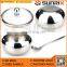 Best selling Stainless Steel Drum Shaped Bowl With Glass Lid And Spoon