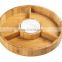 Customized Cheap Natural Bamboo Food Serving Tray 4 Compartment Fruit Plates