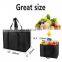 Large Picnic Black Cooler Bag Zipper Insulated Reusable Thermal Pizza Food Delivery Grocery Shopping Tote Bags for U ber Eats