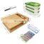 Bamboo Cutting Board with Drawers 3 Food Storage with Air-Tight Lid
