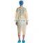 Disposable Long Sleeve Elastic Cuffs 25g PP Isolation Gown Protective Coveralls