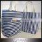 Wholesale Customized Navy Stripe Canvas Tote Bag