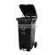 120l big black plastic dustbin pedal recycling waste bins 120 liter outdoor garbage bin