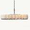 Harlow Rectangle Alabaster Chandeliers Kitchen Island Modern White Marble Light Fixtures for Dining Room Living Room Kitchen