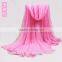 Cheap Plain Color Big Size Chiffon Silk Fashion Women Beach Scarf