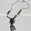 Handmade bone horn Charm necklace Tribal Art beaded jewelry