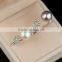 Hot Products 925 Silver Sterling Plum With Natural Pearl Bead Opening Fashion Ring