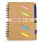 Notebook with double Rings flags sticky notes with pen/spiral notebook with sticky note&spiral notebook with sticky note