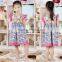 Wholesale boutique baby girl tank cotton dresses with floral print