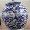 Blue and white ceramic vase modern wood base table lamp