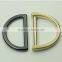 High quality zinc alloy shiny plating metal d shape buckle clasp 38mm wide