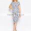 2015 Latest wrap design polka dot chiffon maternity dress for pregnant women