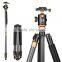 Q1088C Carbon fiber lightweight digital camera tripod & monopod with panoramic ballhead & carry bag 67.5'' photographic stand