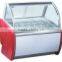hard ice cream display freezer/popsicle freezer showcase/gelato display freezer