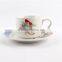 Beautiful porcelain tableware tea cup and saucer for wedding