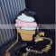 2016 hot selling wallet ice cream coin purse girl cute wallet with chain