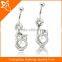 Belly Button Piercing Rings with Crystals, Wholesale Body Piercing Jewelry Factory, Cute Owl Dangle Navel Rings