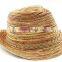 Top grade Best-Selling natural straw fedora hat with blue band