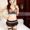 Wholesale women's lingerie sweet leopard lace thong bikini skirt three-piece suit