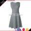 The new women's clothing han edition of pure color long sleeveless waist dress