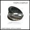 Black Silver Foil Lampwork Murano Glass Finger Rings