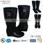Matte Black Wedge Wellington Boot with Black Buckle