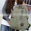 2016 manufactures China cotton bag Classic Canvas Backpack with leather