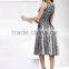 Sleeveless V-neck knee-lenght mesh print latest fashion dresses cocktail dress D219