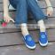 Rubber Sole Blue Canvas Shoes for Girls
