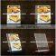Custom size crystal acrylic display food menue