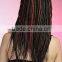 Football fans wigs, dreadlock 3/4 wigs hair pieces