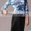 Pretty Steps 2016 fashion knitted fabric type and blouse & top flower printed round collar half sleeve top for ladies