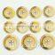 Fancy High Quality 4 Holes Burning Wood Button with Logo Figure Engraved on
