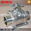 sanitary no retention 3pc pneumatic ball valve 3 inch