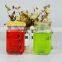 Eco-friendly glass mason jar with metal lid and straw