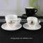 Factory direct wholesale porcelain black & white coffee cup and saucer