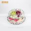 Wholesale ceramic candy tray ,fruit tray with golden handle in stock