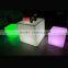 popular plastic colorful light up cube chair, illuminated led cube chair