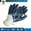 Blue latex cotton string knitted glove