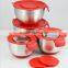 wholesale non-slip Stainless Steel Mixing salad bowl with spout