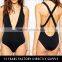 PETITE Plait Back Plunge one piece swimsuit