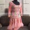 Pink floral long sleeve dance dress for women QQ050