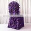 2016 New Design 3D Ruffled Wafer & Leaf Shape Taffeta Back Stretchy Lycra Chair Cover 100PCS For Sale