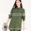 New design cotton long women shirt WMS011