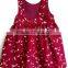 New Fashion Pure Cotton In Red Color Baby Girls Dress Summer