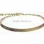 Stylish Three Tone Plated Bangle Bracelet With Extension Link Chain